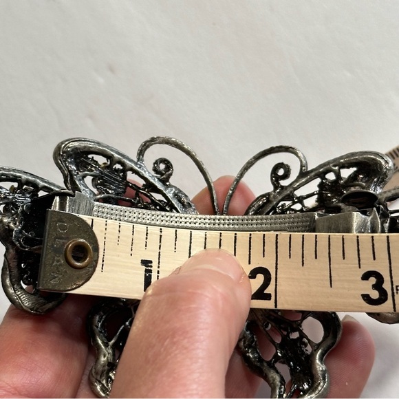 Large Vintage Butterfly Rhinestone Covered Hair Accessory Clip Sparkling 5” L - Picture 13 of 13
